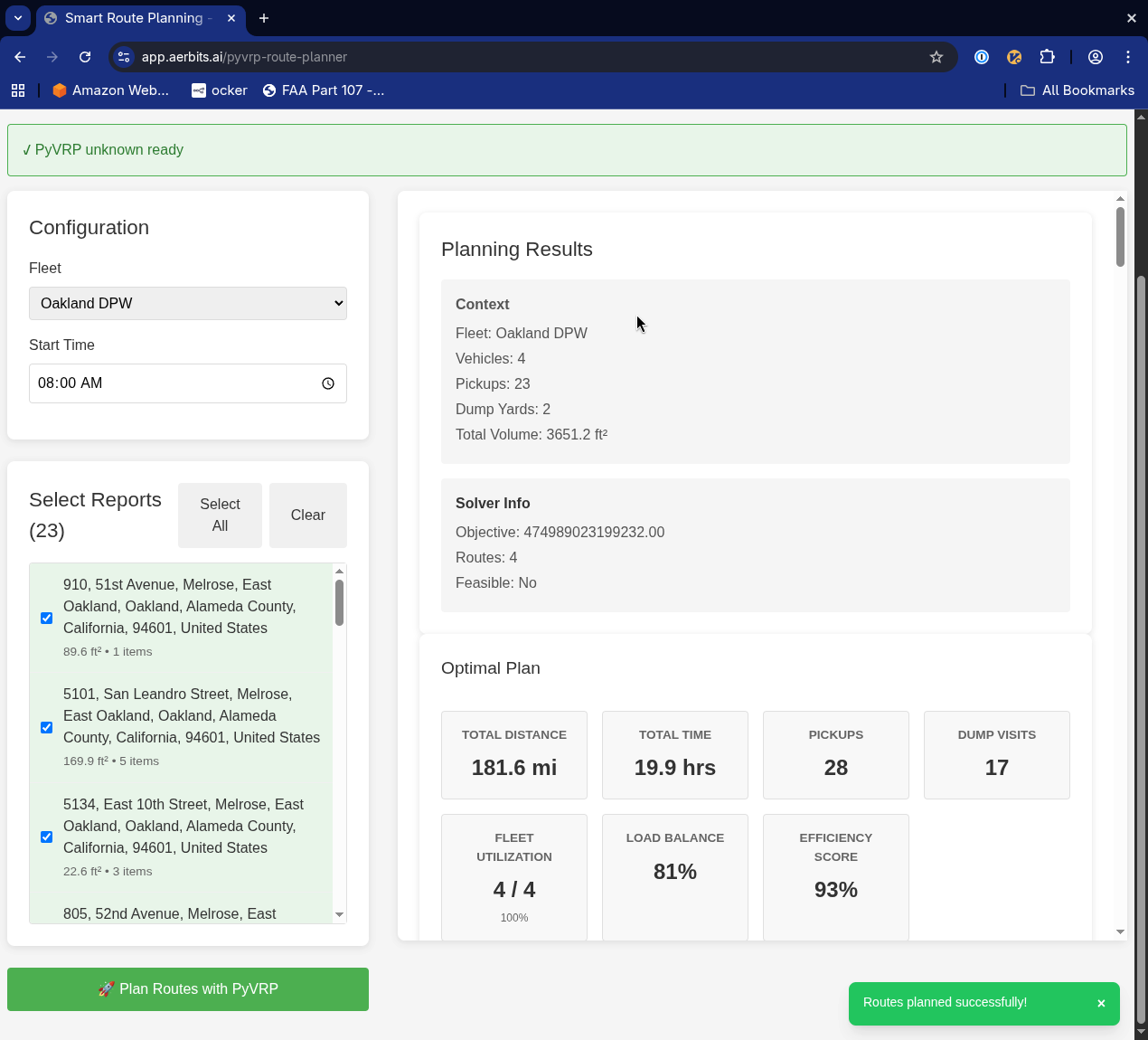 Route Planning with Capacity Constraints